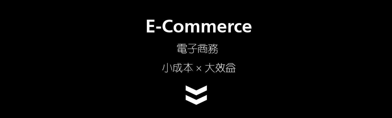 電子商務E-Commerce  小成本 × 大效益 網路開店平台×電子商務系統 全方位掌握您的購物網站 除了提供消費者一個購物平台之外，更建立起企業與企業間的合作基礎，使完整銷售鏈能整合在一購物平台。